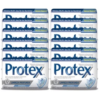 Kit Sabonete em Barra Protex Limpeza Profunda 85g com 12 unidades em Oferta na Shopee