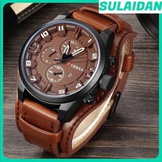 Curren 8225 Jam Tangan Lelaki Relógio Digital De Quartzo Masculino Relógios Marca Superior De Luxo Couro Casual Esporte