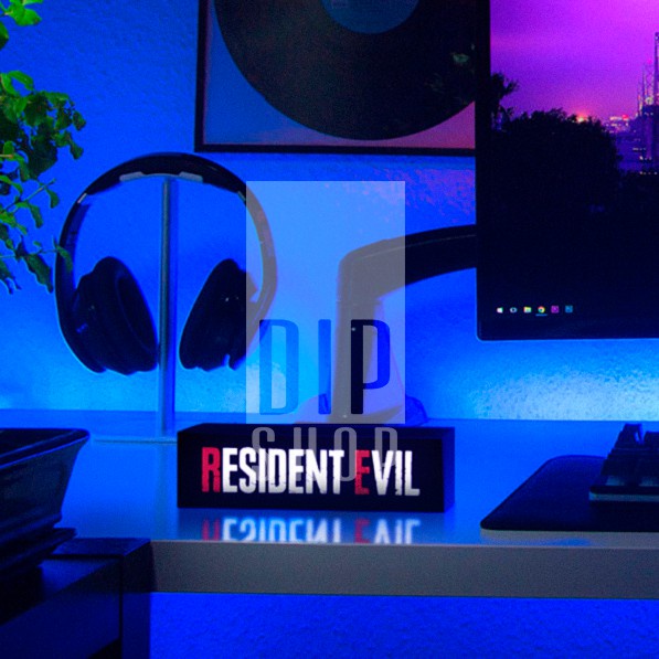 Luminária Gamer Geek Exclusiva Do Jogo Resident Evil 2 3 De Led Para Setup Gamer