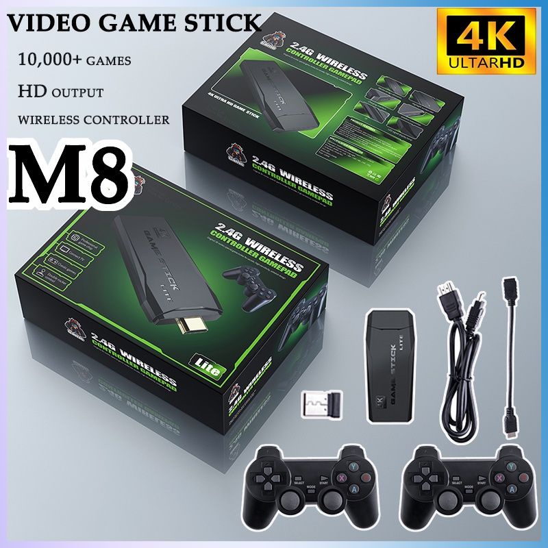 Vídeo Game Stick Lite 4K Console 64G Incorporada 15000 Jogos Retro Handheld  Controlador Sem Fio Para PS1/GBA