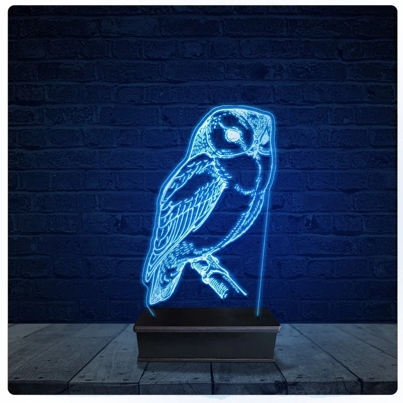 Luminária Led Acrilico Abajur - Coruja presente e decoração
