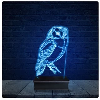 Luminária Led Acrilico Abajur - Coruja presente e decoração