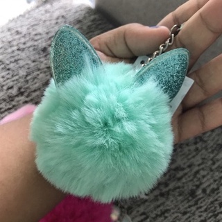 Mochila Juvenil Just Orelha De Gato Com Chaveiro Pompom Fofa