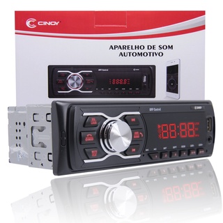 Rádio Tipo Pioneer Aparelho de Som Automotivo Bluetooth USB AUX SD Leitor MP3 Cinoy