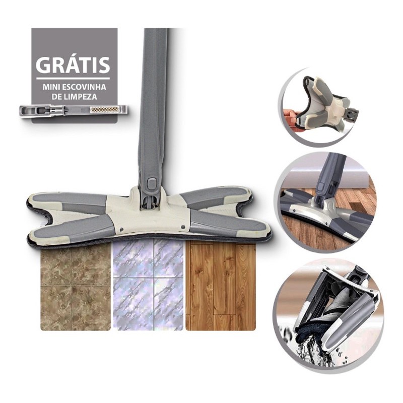 Esfregão Mop Limpeza Giratório Multiuso Xmop Lava Seca 360° | Shopee Brasil