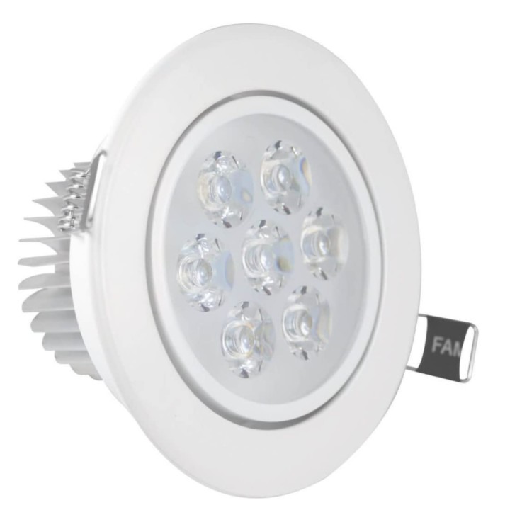 Kit 20 peças/Spot Led Dicroica Cob Embutir Teto 7w Direcionável Branco