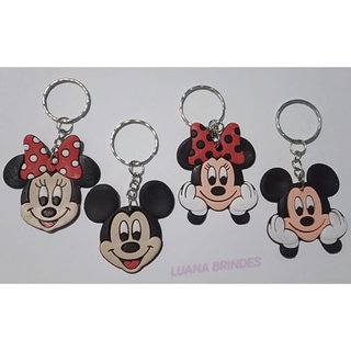 Chaveiros Mickey e Minnie Variados de Borracha - pacotes com 4 unidades