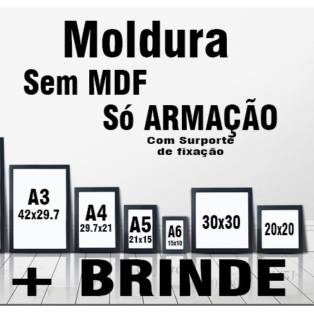 Moldura Para Quadro A3 A4 A5 (SEM ACETATO)20x20 30x30 Mdf 3mm Decoração Artesanato a3 a4 a5 a6