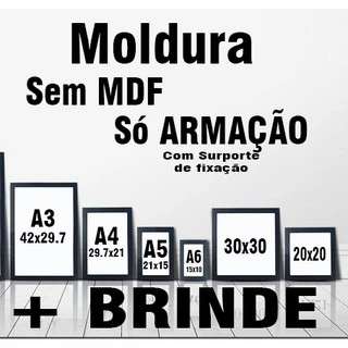 Moldura Para Quadro A3 A4 A5 (SEM ACETATO)20x20 30x30 Mdf 3mm Decoração Artesanato a3 a4 a5 a6
