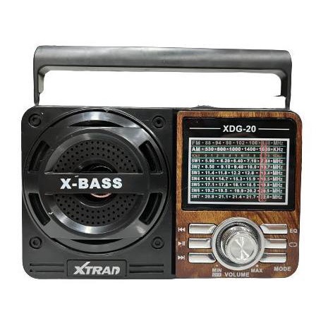 Rádio Retrô Vintage AM FM com entrada Aux P2 Pen Drive MP3 Usb XDG