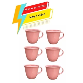 Kit Com 20 Xícaras Em Acrílico 170ml Para Chá Café Promoção Luxo