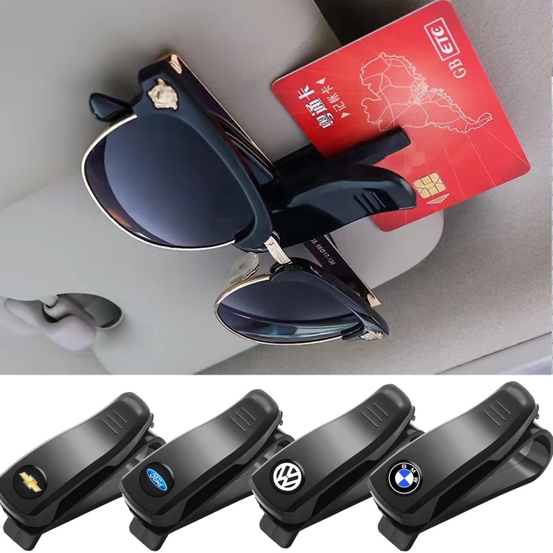 1Pc Universal Car Sun Visor Glasses Holder Clip Óculos De Sol De Plástico Para Recibo De Cartão Acessórios Automáticos