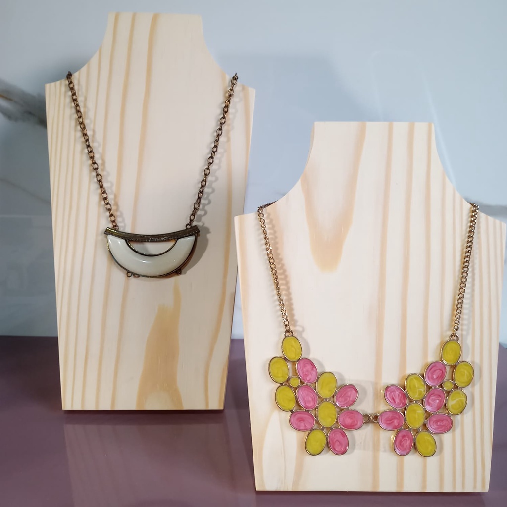 Busto expositor de joias, colar cordao pulseiras aneis braceletes ...