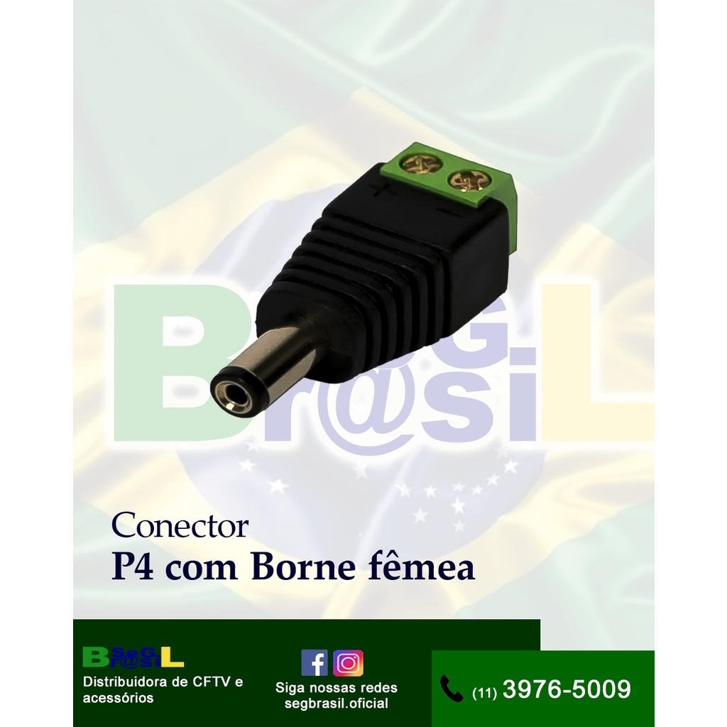 Conector P4 Fêmea Com Borne - Pacte 10 Peças | Shopee Brasil