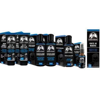 Kit para barba 2 shampoo, 2 balms, condicionador + óleo + pente