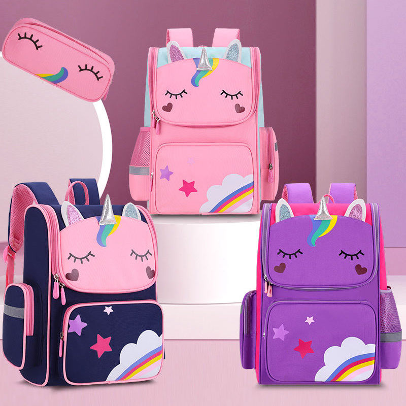 Mochila Bolsa Escolar Feminina Unicórnio Kawaii Fofa Juvenil