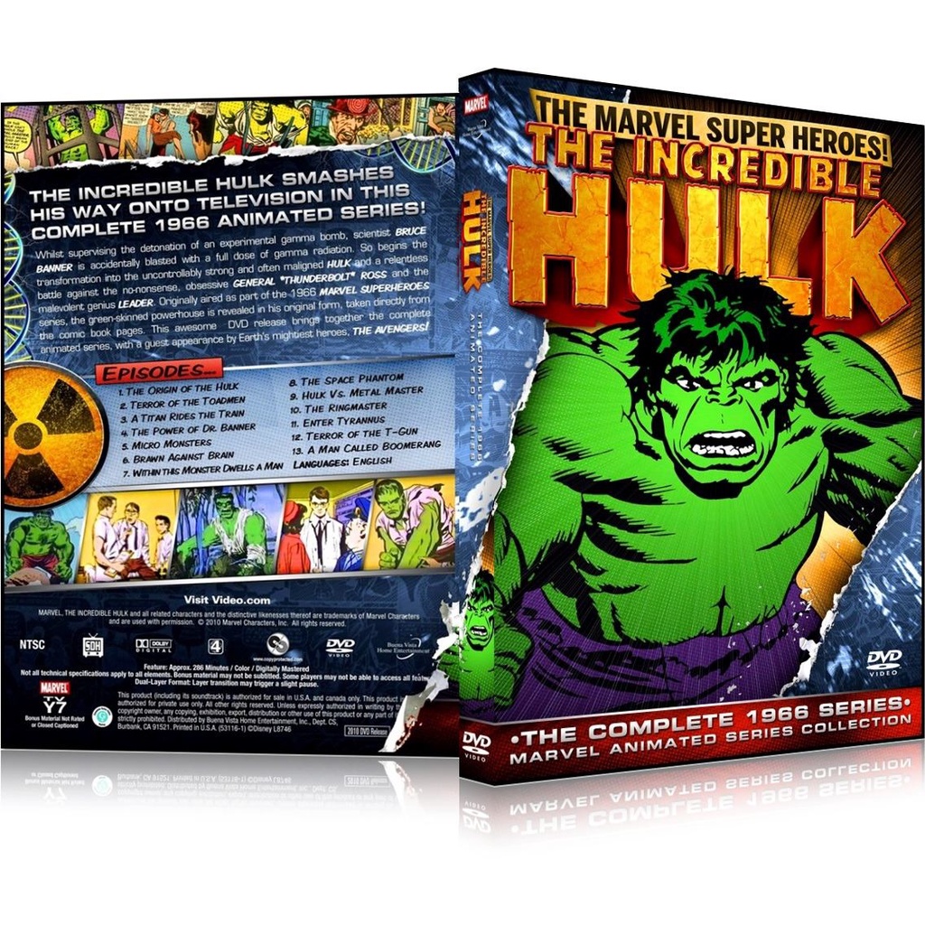 Dvd Desenho O Incrivel Hulk 1966 - Dublado E Legendado - 13 episodios - 2  DVDS | Shopee Brasil