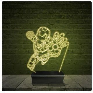 Led Luminária Acrílico Abajur - Homem de Ferro 2