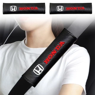 1 Pcs Respirável Almofadas De Ombro Do Assento De Carro De Fibra De Carbono Bordado Logotipo Cinto De Segurança Capa Para Honda Civic Dio Fit3 Rd1 Binzhi XRV CRV Accord