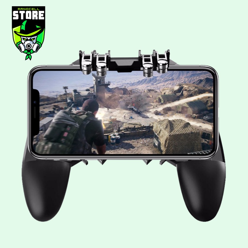 AK66 6 Dedos Do Telefone Móvel PUBG Controlador de Jogo ABS Gamepad Metal  Gatilho Botão Tiro