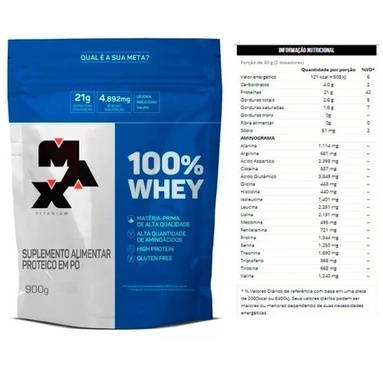 100% Whey Refil 900G Max titanium