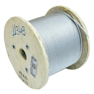 50 Metros De Cabo De Aço 4mm 5/32 Galvanizado