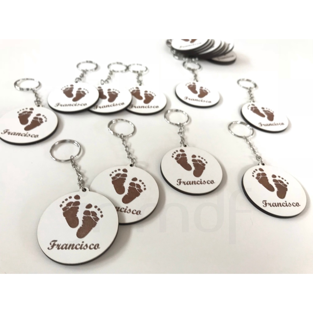 Kit 20 Chaveiros Pezinho com nome