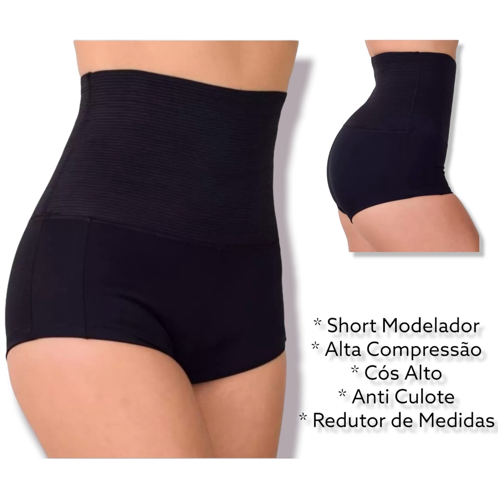 Bermuda Cinta Modeladora Cintura Alta Slim Fit