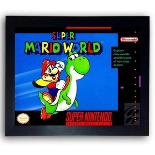 Quadro Decorativo Super Mario World Snes Moldurado Cod10 