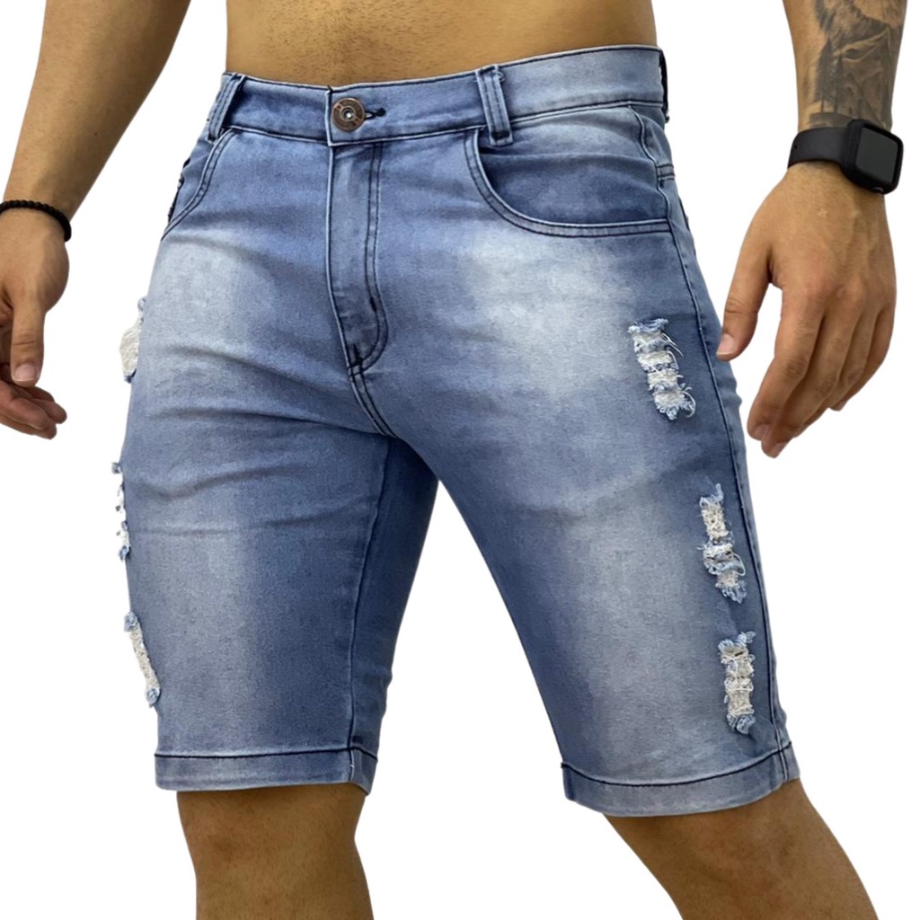 Bermuda jeans sale com lycra