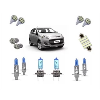 Kit Lâmpadas Palio G5 2012 Á 2016 Super Branca E Leds