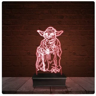 Abajur Luminária Acrílico Led - Yoda Star Wars