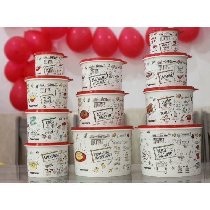 Kit Tupper Caixa de Mantimentos Receitas 11 peças Tupperware | Shopee ...