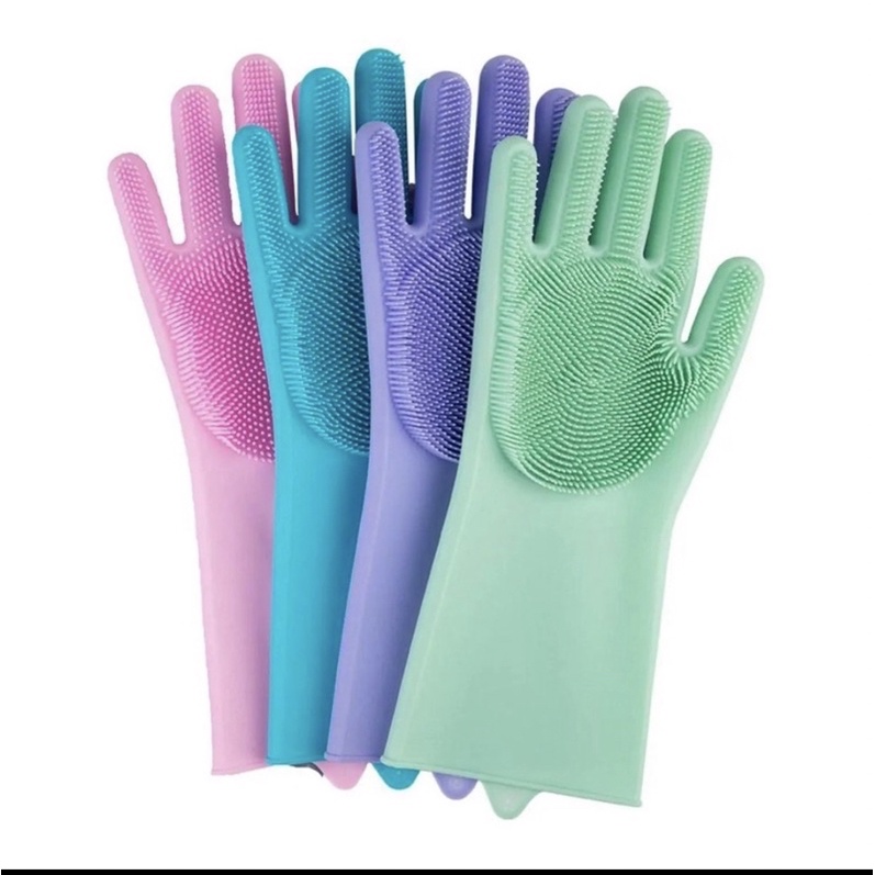 Luva de silicone para lavar louça protege as mãos | Shopee Brasil