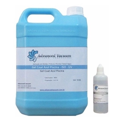 Gel Coat Azul Iso-tinta Para Piscina De Fibra De Vidro- 4 Kg | Shopee ...
