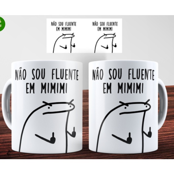 Caneca Flork Boneco Palito Não Sou Fluente em Mimimi