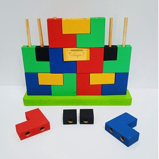 Brinquedo educativo blocos de encaixe tetris 25 pecas