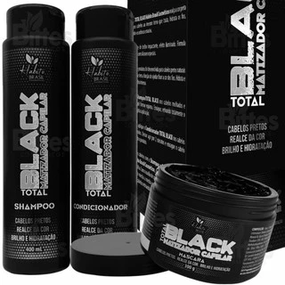 Kit Total Black CHARMELLE Cosméticos Matizador para Cabelos Pretos