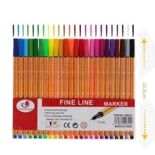 Caneta Hidrográfica Fineliner Ponta Fina 0.4 Kit 6/12/24 Cores