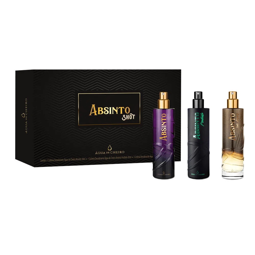 Kit Absinto Shot Feminino (3 Deo Colônias de 30ml) | Shopee Brasil