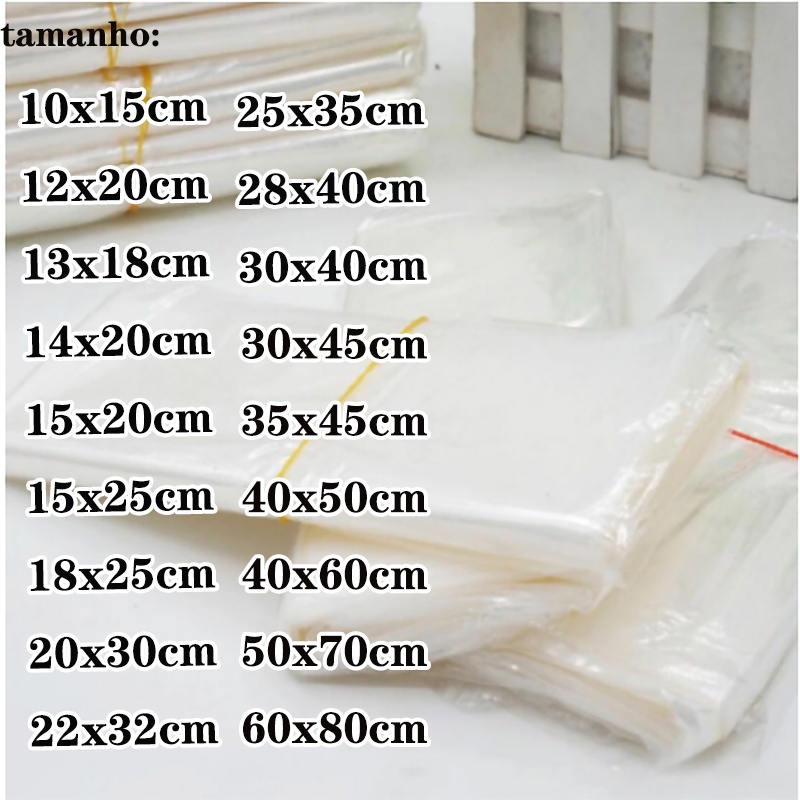 Embalagens Transparente Saco Plastico Sacola 1 kg/1000g 50x70cm 50uni a4 pp