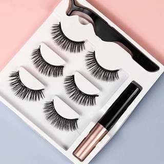 Kit Cílios E Delineador Magnéticos Com Pinça Magnetic Eyelashes