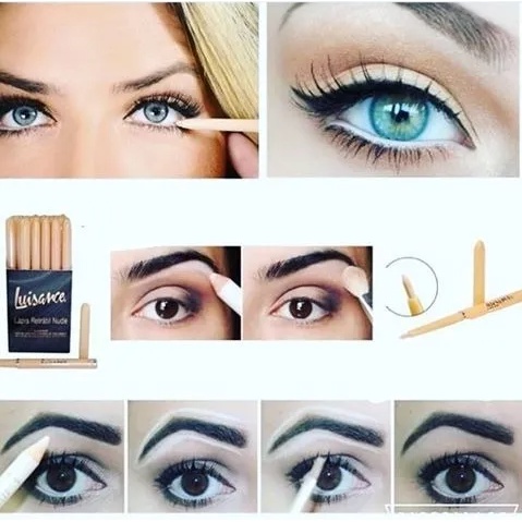 Lápis de Olho Nude Retrátil Caneta delineador para olhos Cor Nude e Preto