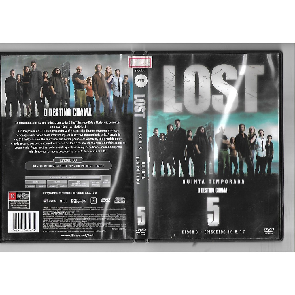 DVD LOST 5 - Disco 6 - Episódios 16 e 17 - O Destino Chama - Quinta ...