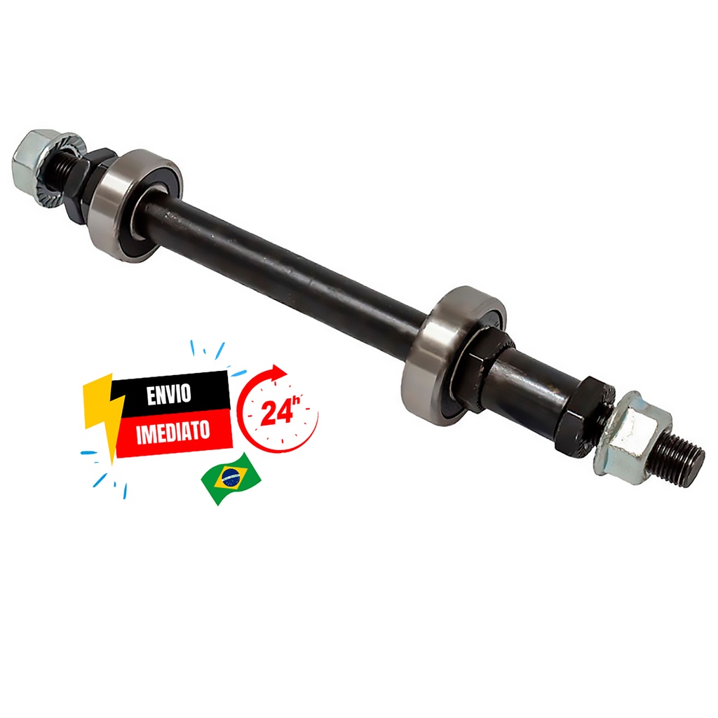 Eixo Traseiro Bike C/ Rolamentos Completo Para Cubo de Bicicleta ...