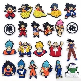 22 Peças/Conjunto Anime Dragon Ball Charmes De Sapato Para jibz Adequado Adultos E Crianças Acessórios Pinos De Desenho Animado Fofos
