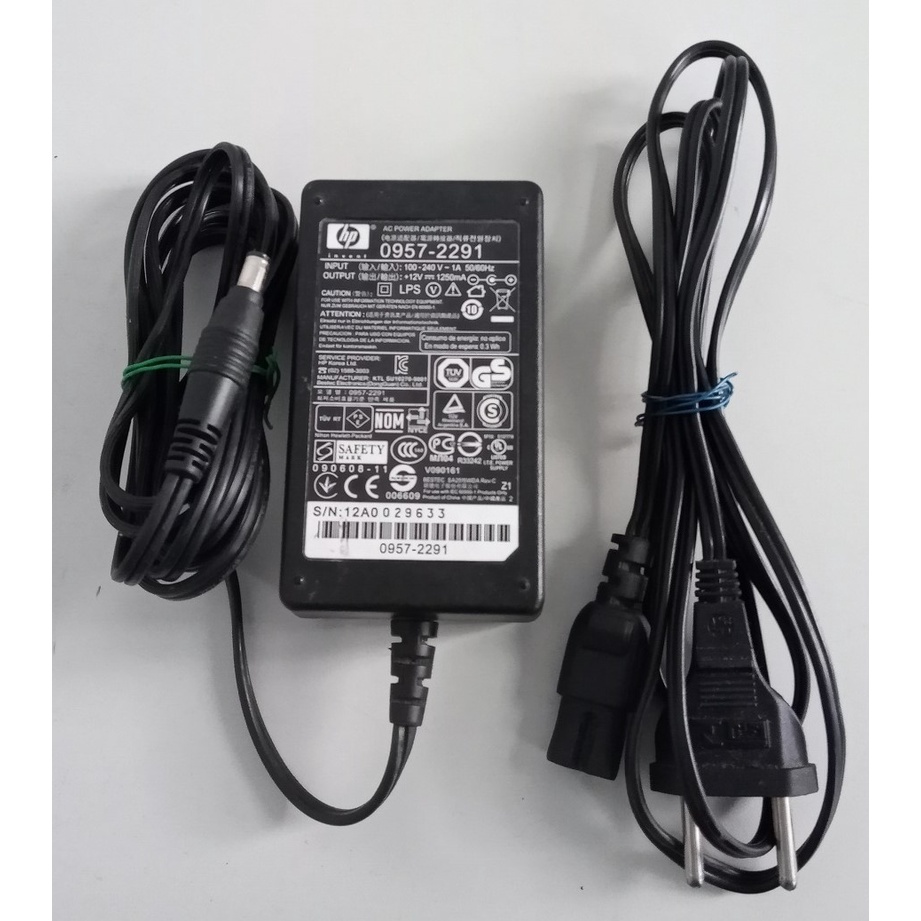 Vhbw Alimentatore Per Stampante HP - Sostituisce 0957-2291, C9870-84203, L1970-80001, L2694-80010 - 12V 1.25A, Cavo 200 Cm, Spina Europea