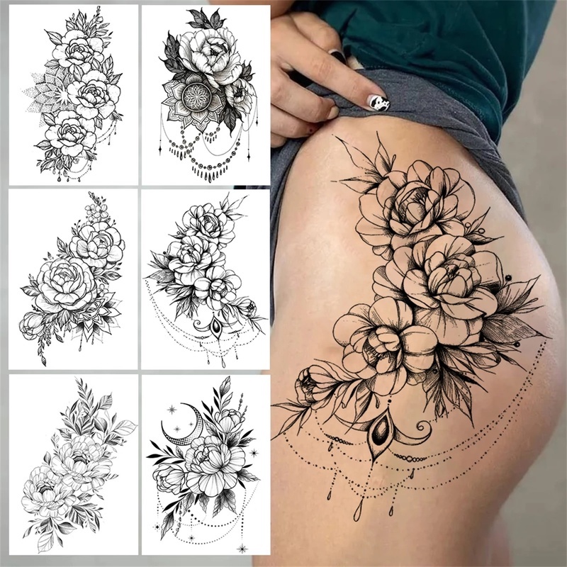 Tatuagem Temporária Tattoo Perfeita Flor Rosa Na Mão Homens