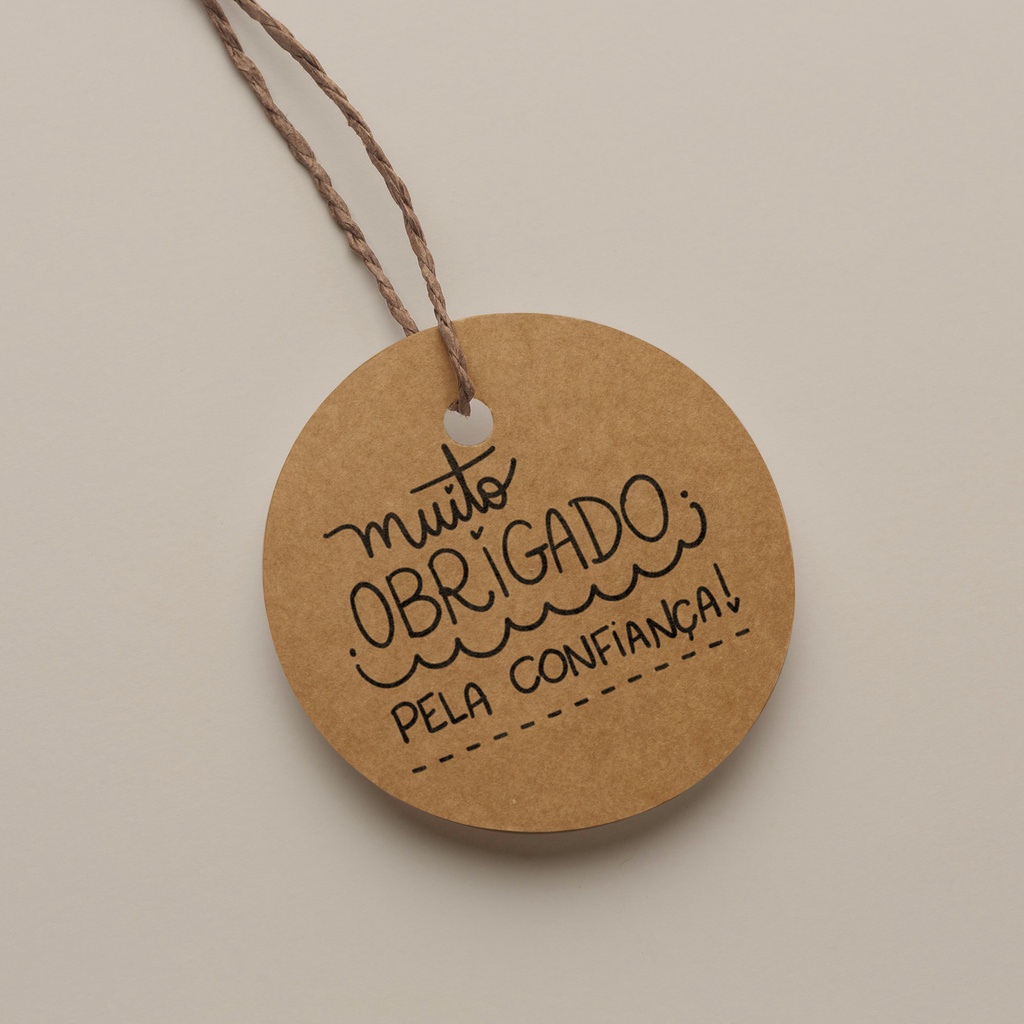TAG REDONDA EM PAPEL KRAFT 5x5