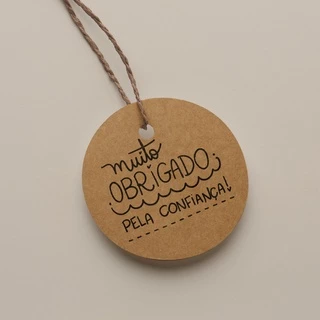 TAG REDONDA EM PAPEL KRAFT 5x5